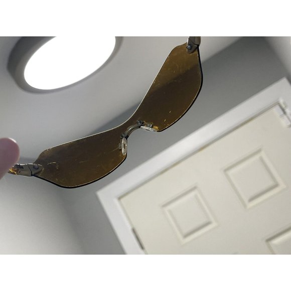 Oakley Dartboard Sunglasses Rimless Shield Brown  Scratches On Lenses Rare - Picture 9 of 12